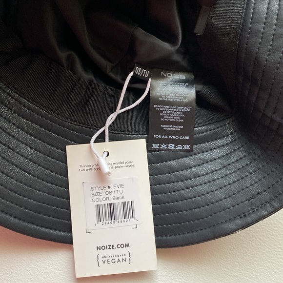 Noize Vegan Leather Black Bucket Hat - NEW WITH TAGS - Picture 5 of 5